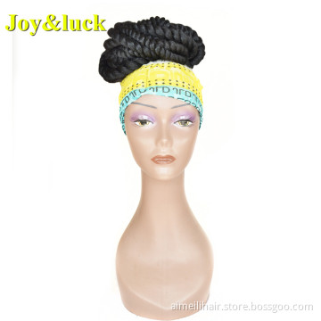 Colored Hairband Wig African Women Wholesale Head Band Ladies Scarf Black Short Twist Braided Headband Wig Synthetic Hair Wigs